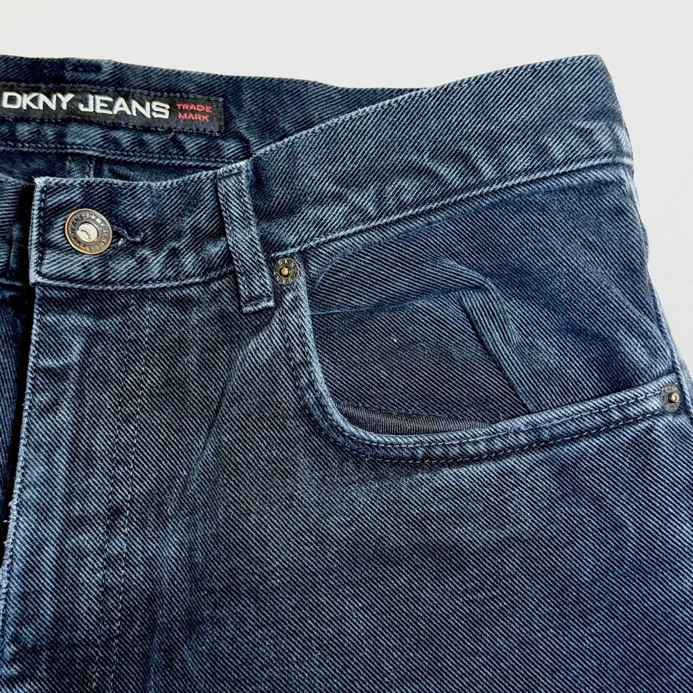 Vintage 2001 DKNY Black Wash Denim 100% Cotton Classic Retro Y2K Straight Jeans
